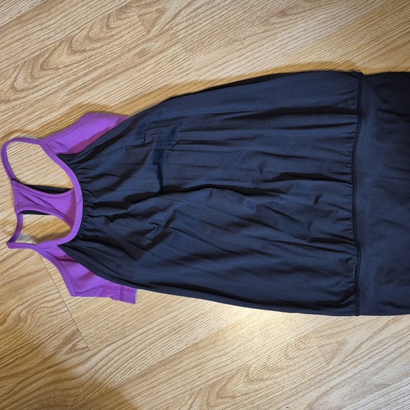 lululemon athletica Tops - lululemon athletica No Limits Black and Purple Tank Top Size 4